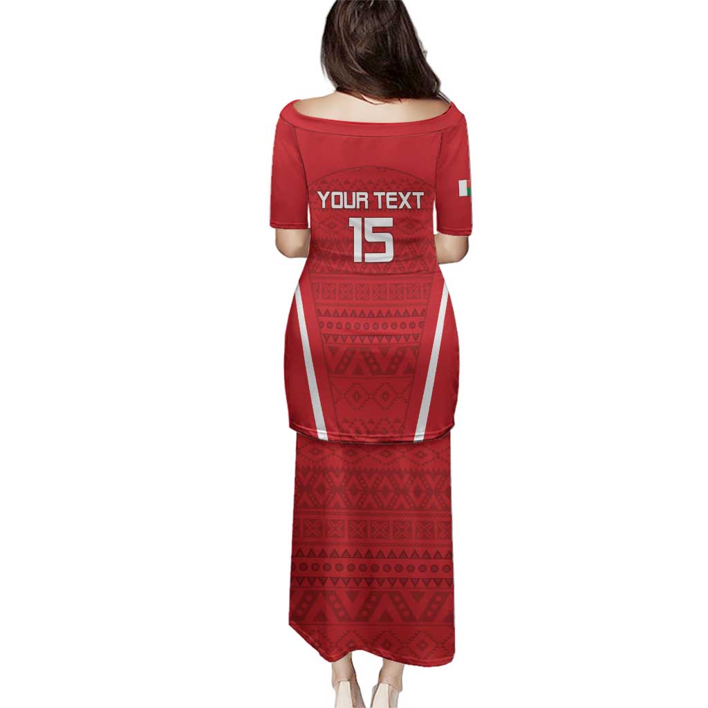 Custom Madagascar Football Family Matching Puletasi and Hawaiian Shirt Go Barea Go