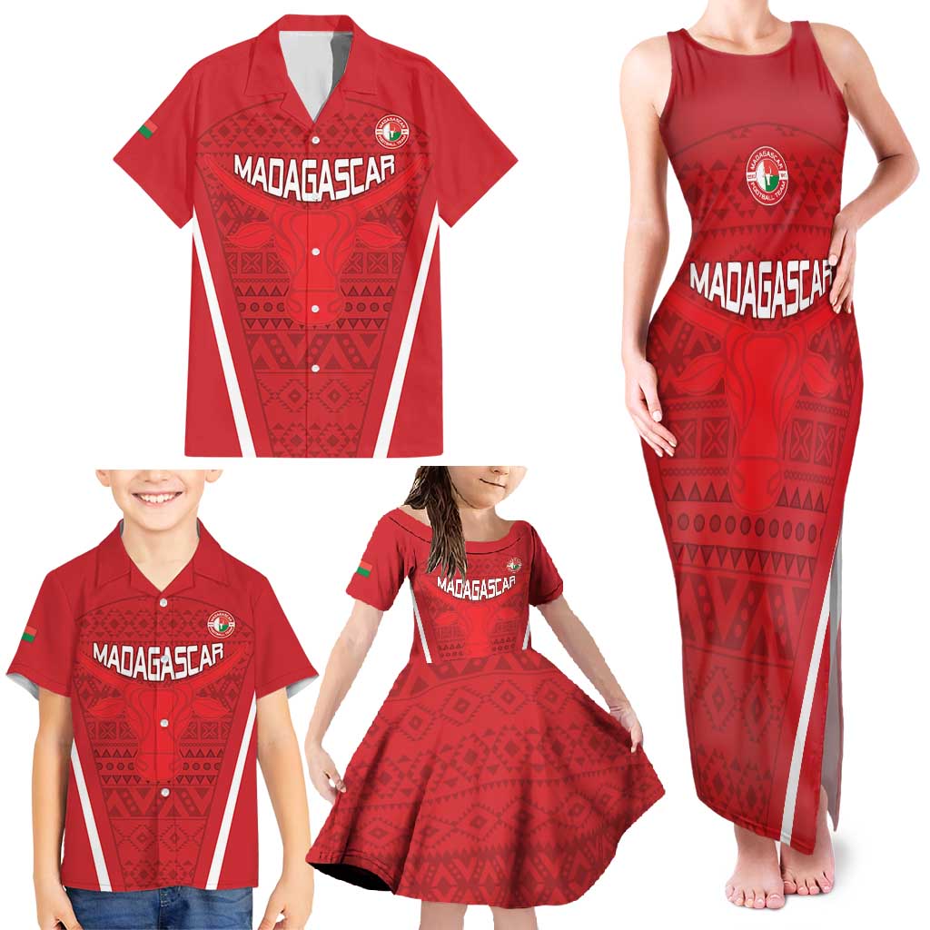 Custom Madagascar Football Family Matching Tank Maxi Dress and Hawaiian Shirt Go Barea Go
