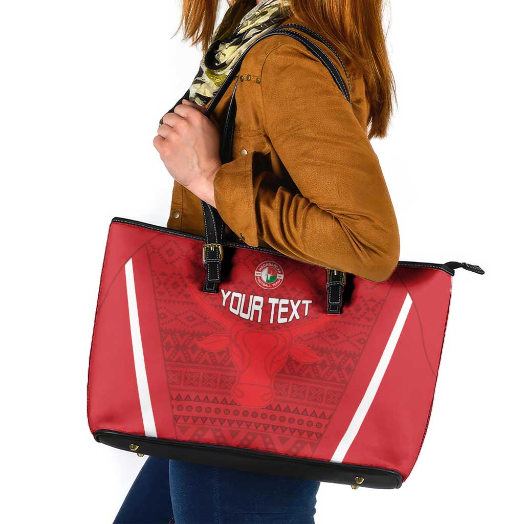 Custom Madagascar Football Leather Tote Bag Go Barea Go