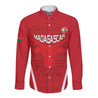 Custom Madagascar Football Long Sleeve Button Shirt Go Barea Go