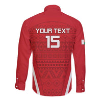 Custom Madagascar Football Long Sleeve Button Shirt Go Barea Go