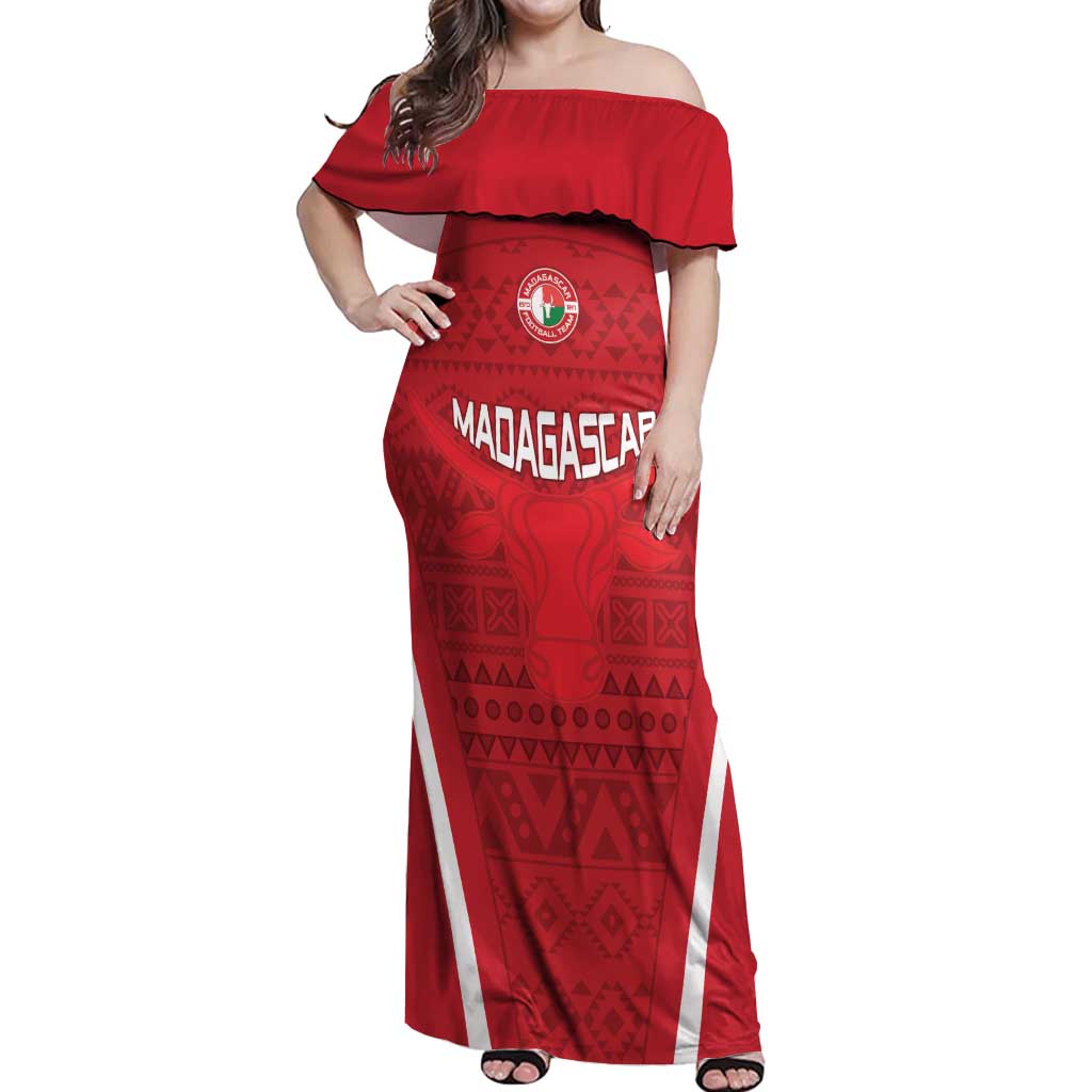 Custom Madagascar Football Off Shoulder Maxi Dress Go Barea Go