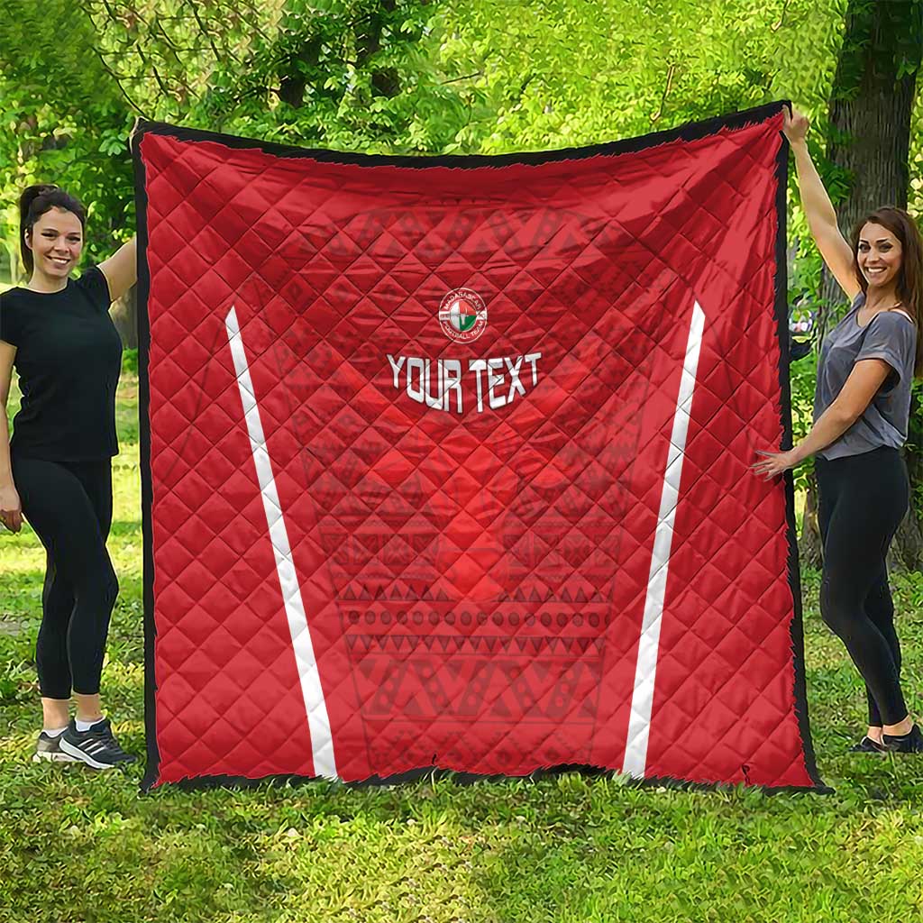 Custom Madagascar Football Quilt Go Barea Go