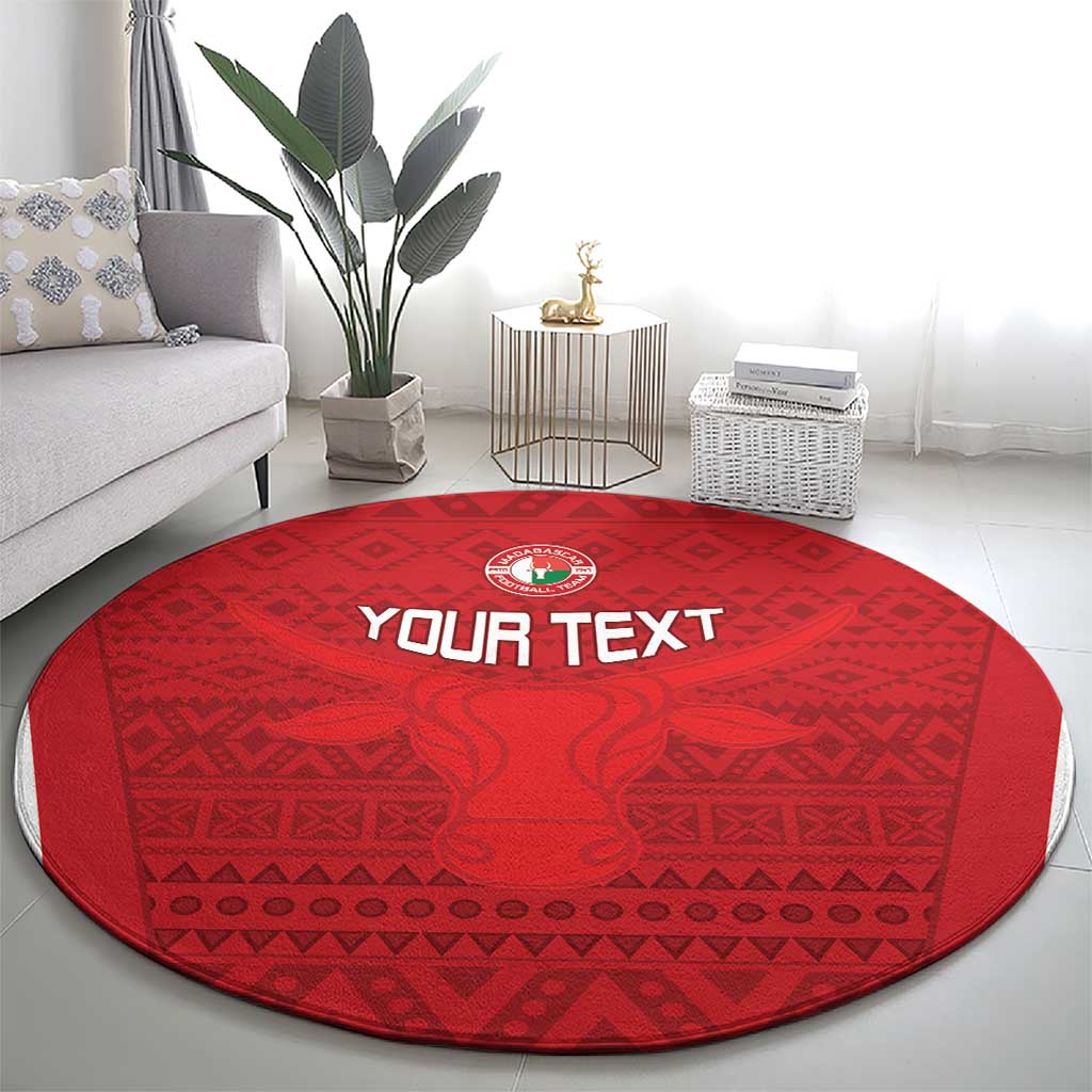 Custom Madagascar Football Round Carpet Go Barea Go