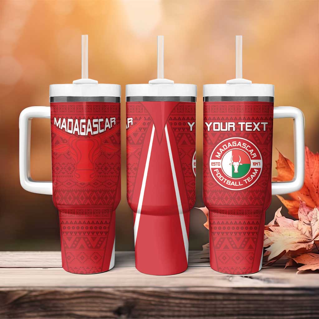 Custom Madagascar Football Tumbler With Handle Go Barea Go