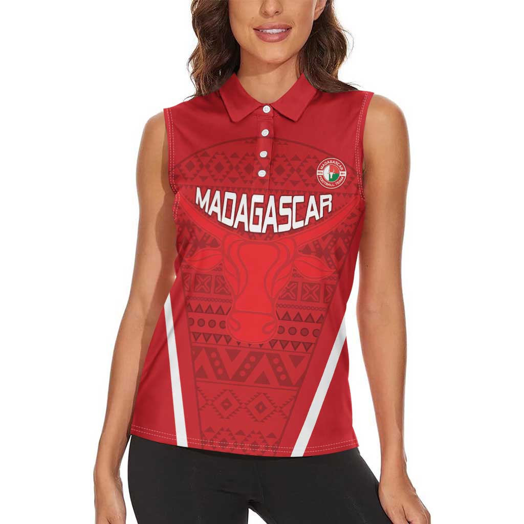 Custom Madagascar Football Women Sleeveless Polo Shirt Go Barea Go