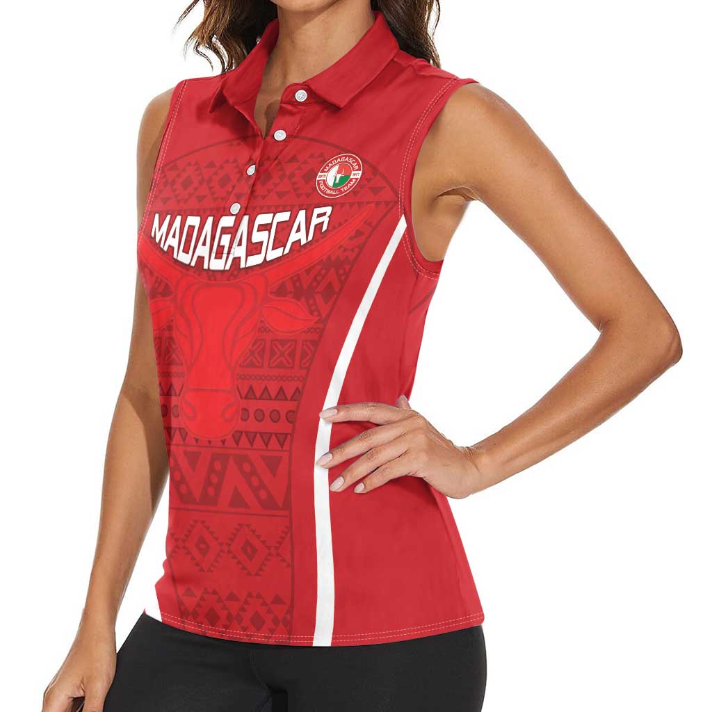 Custom Madagascar Football Women Sleeveless Polo Shirt Go Barea Go