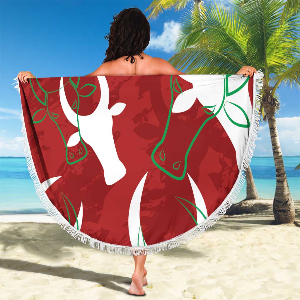 Custom Madagascar Football Beach Blanket Alefa Barea