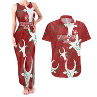 Custom Madagascar Football Couples Matching Tank Maxi Dress and Hawaiian Shirt Alefa Barea