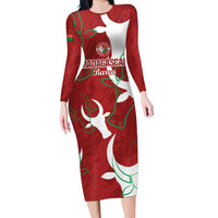 Custom Madagascar Football Family Matching Long Sleeve Bodycon Dress and Hawaiian Shirt Alefa Barea
