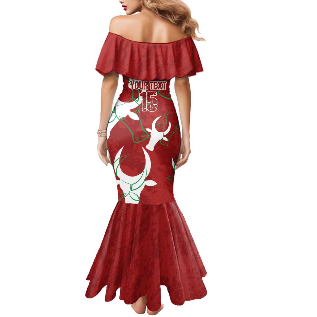 Custom Madagascar Football Family Matching Mermaid Dress and Hawaiian Shirt Alefa Barea