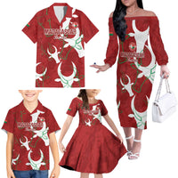 Custom Madagascar Football Family Matching Off The Shoulder Long Sleeve Dress and Hawaiian Shirt Alefa Barea