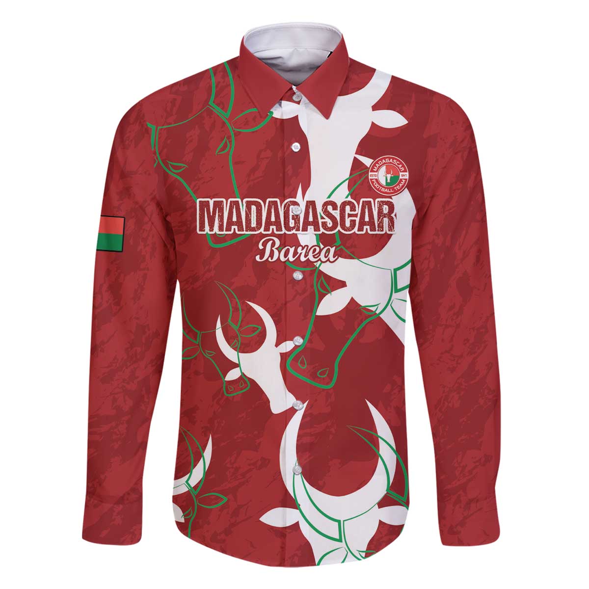 Custom Madagascar Football Family Matching Off The Shoulder Long Sleeve Dress and Hawaiian Shirt Alefa Barea