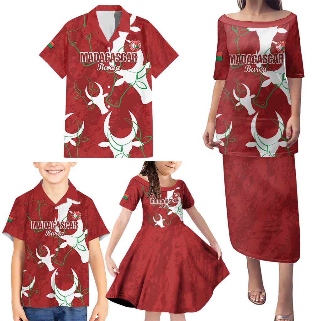 Custom Madagascar Football Family Matching Puletasi and Hawaiian Shirt Alefa Barea