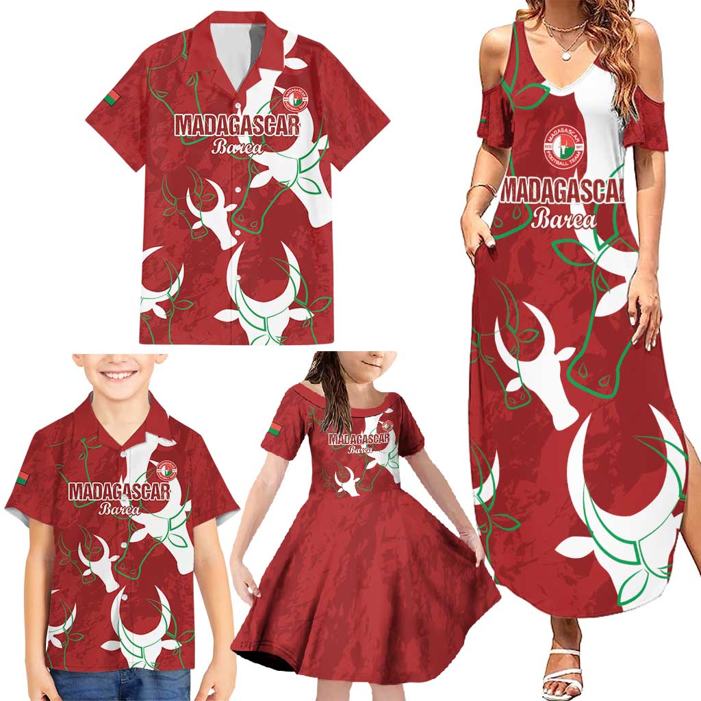 Custom Madagascar Football Family Matching Summer Maxi Dress and Hawaiian Shirt Alefa Barea