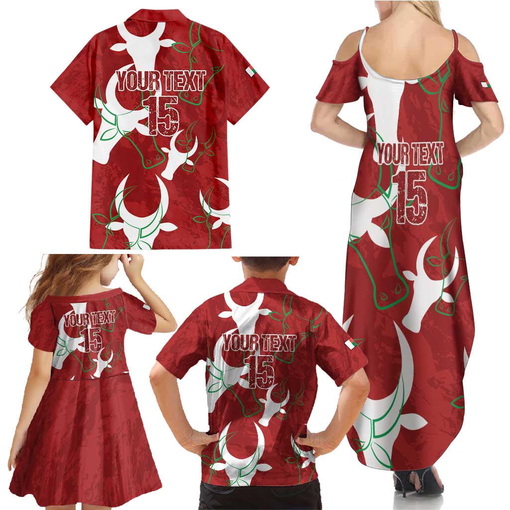 Custom Madagascar Football Family Matching Summer Maxi Dress and Hawaiian Shirt Alefa Barea