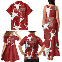 Custom Madagascar Football Family Matching Tank Maxi Dress and Hawaiian Shirt Alefa Barea