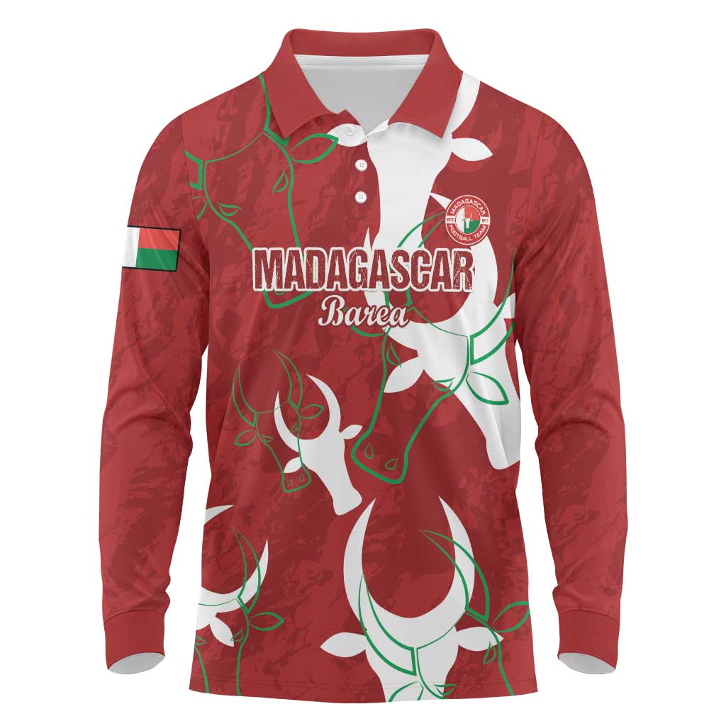 Custom Madagascar Football Long Sleeve Polo Shirt Alefa Barea