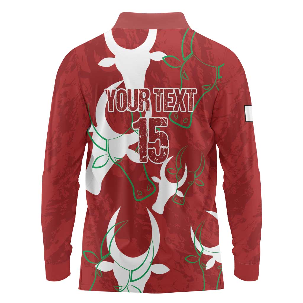 Custom Madagascar Football Long Sleeve Polo Shirt Alefa Barea