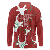 Custom Madagascar Football Long Sleeve Polo Shirt Alefa Barea