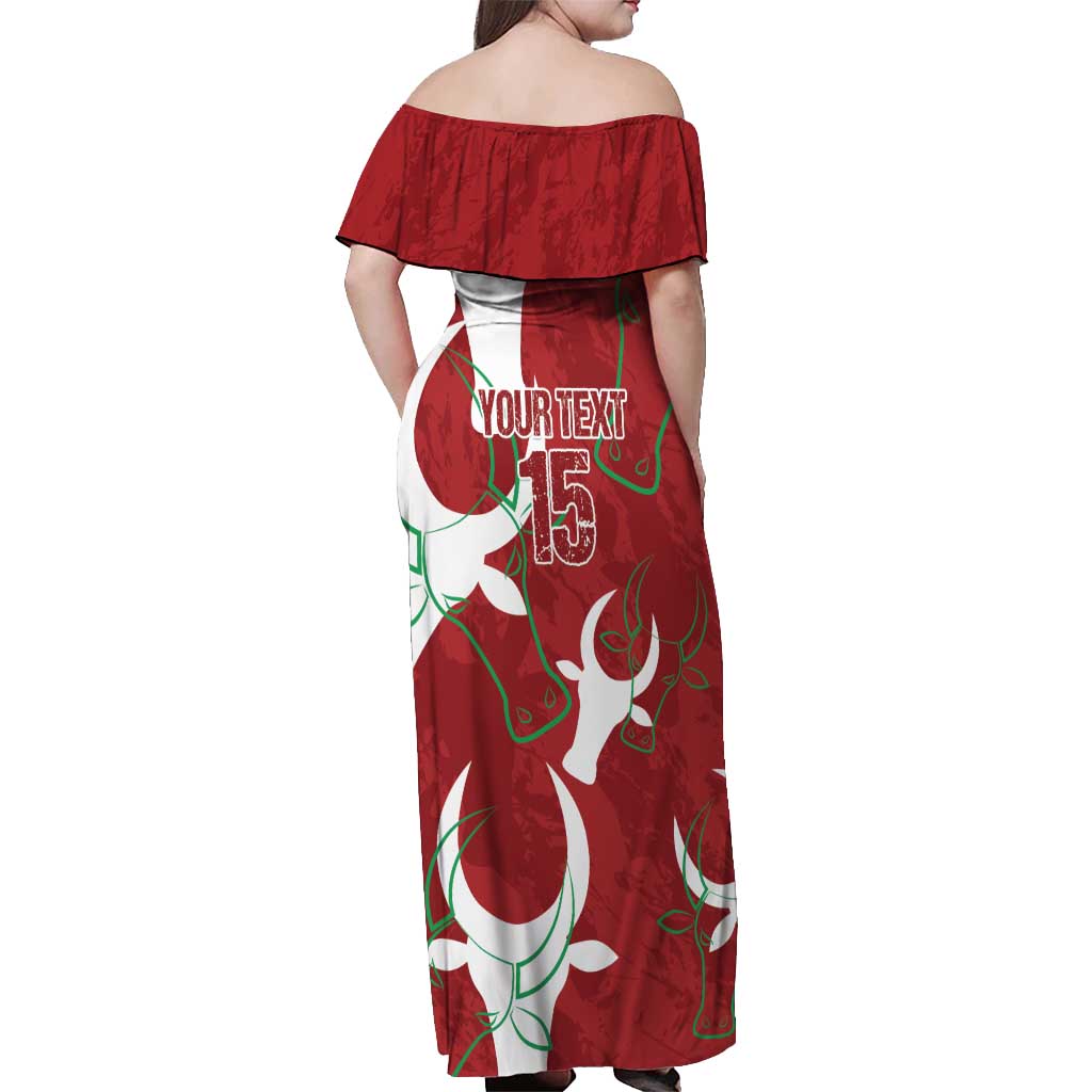 Custom Madagascar Football Off Shoulder Maxi Dress Alefa Barea