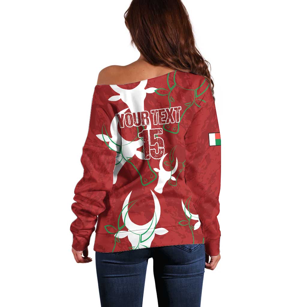 Custom Madagascar Football Off Shoulder Sweater Alefa Barea