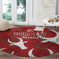 Custom Madagascar Football Round Carpet Alefa Barea