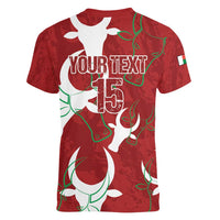 Custom Madagascar Football Women V-Neck T-Shirt Alefa Barea