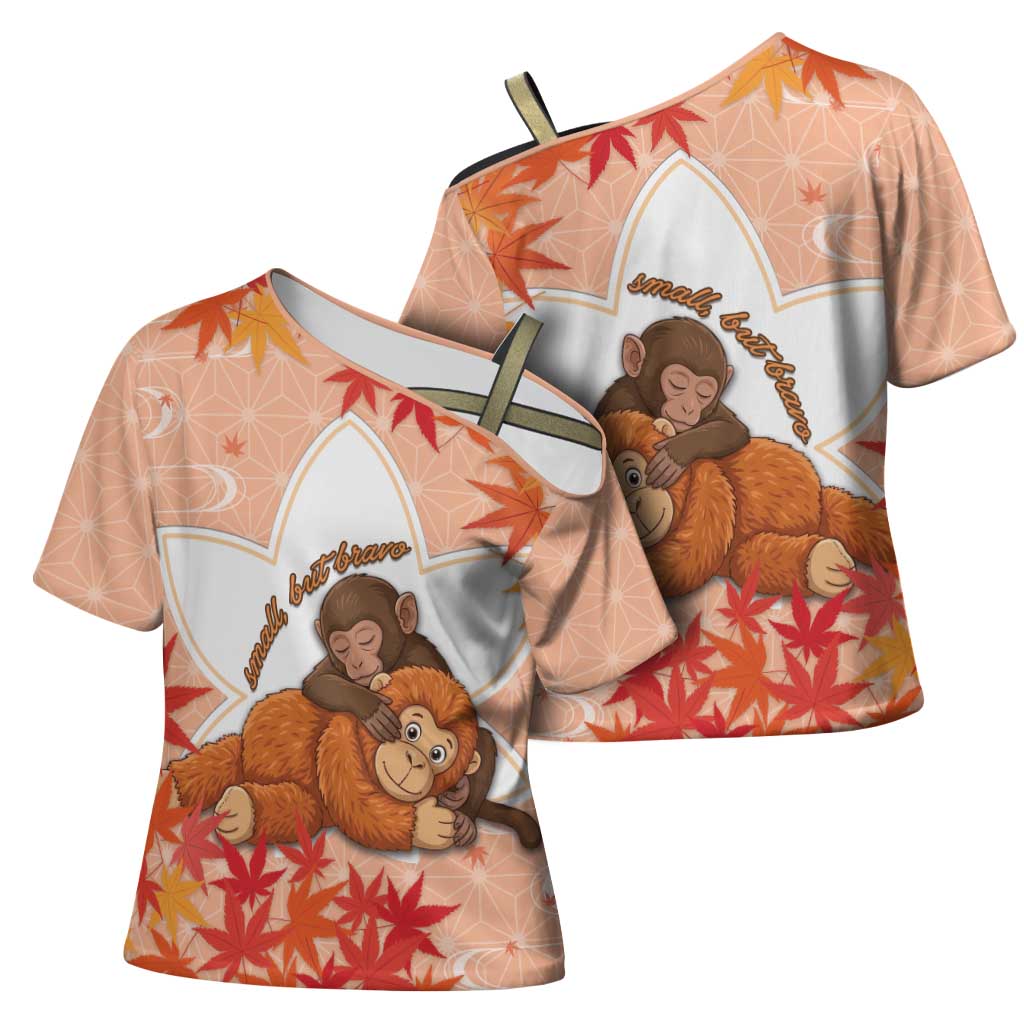Cute Punch Monkey Cross Shoulder Shirt Small But Bravo