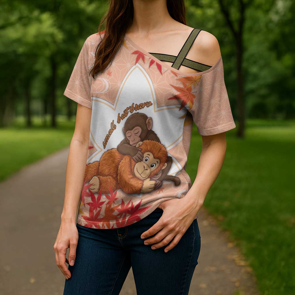 Cute Punch Monkey Cross Shoulder Shirt Small But Bravo