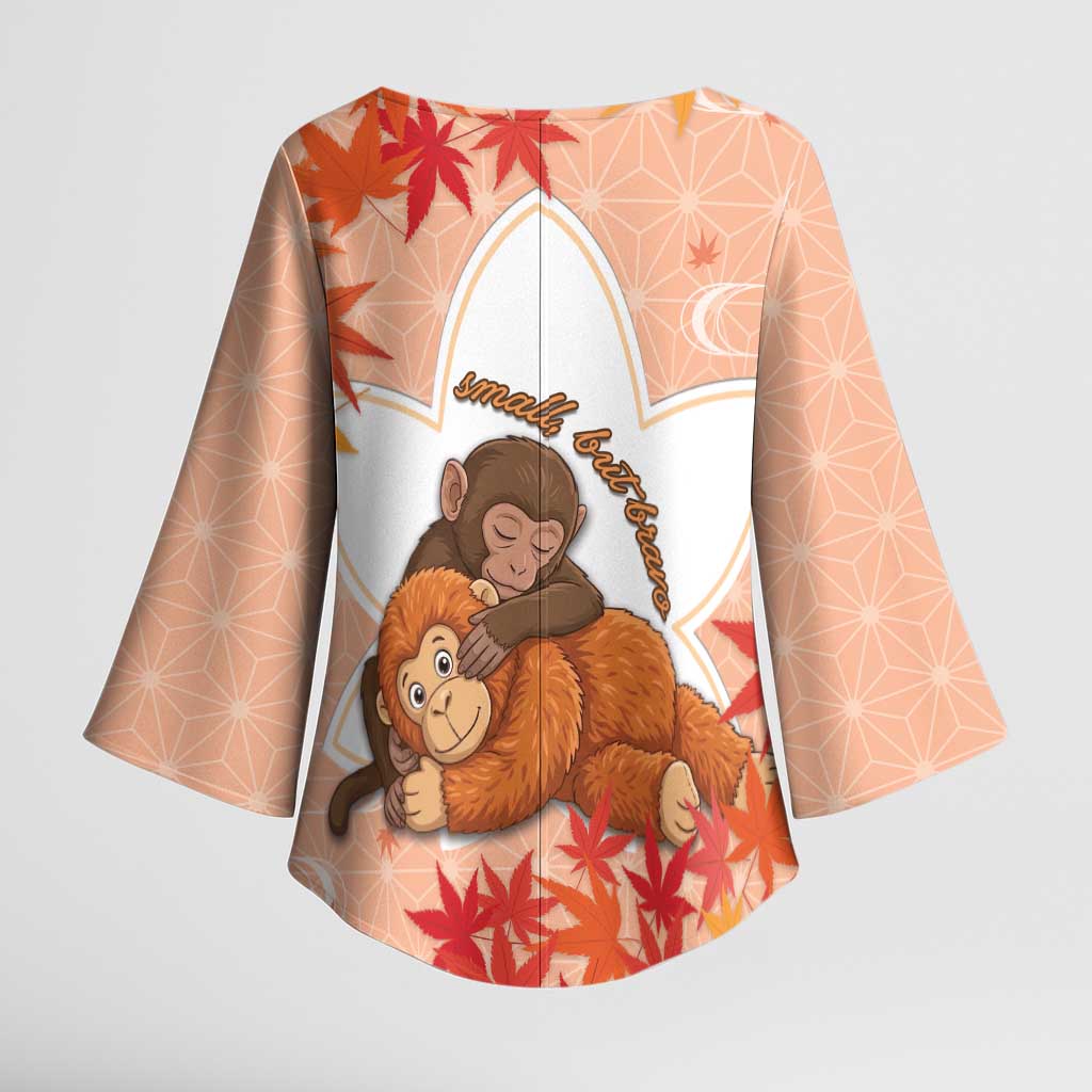 Cute Punch Monkey Kimono Sleeve Blouse Small But Bravo