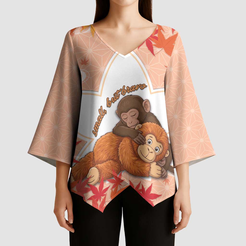 Cute Punch Monkey Kimono Sleeve Blouse Small But Bravo