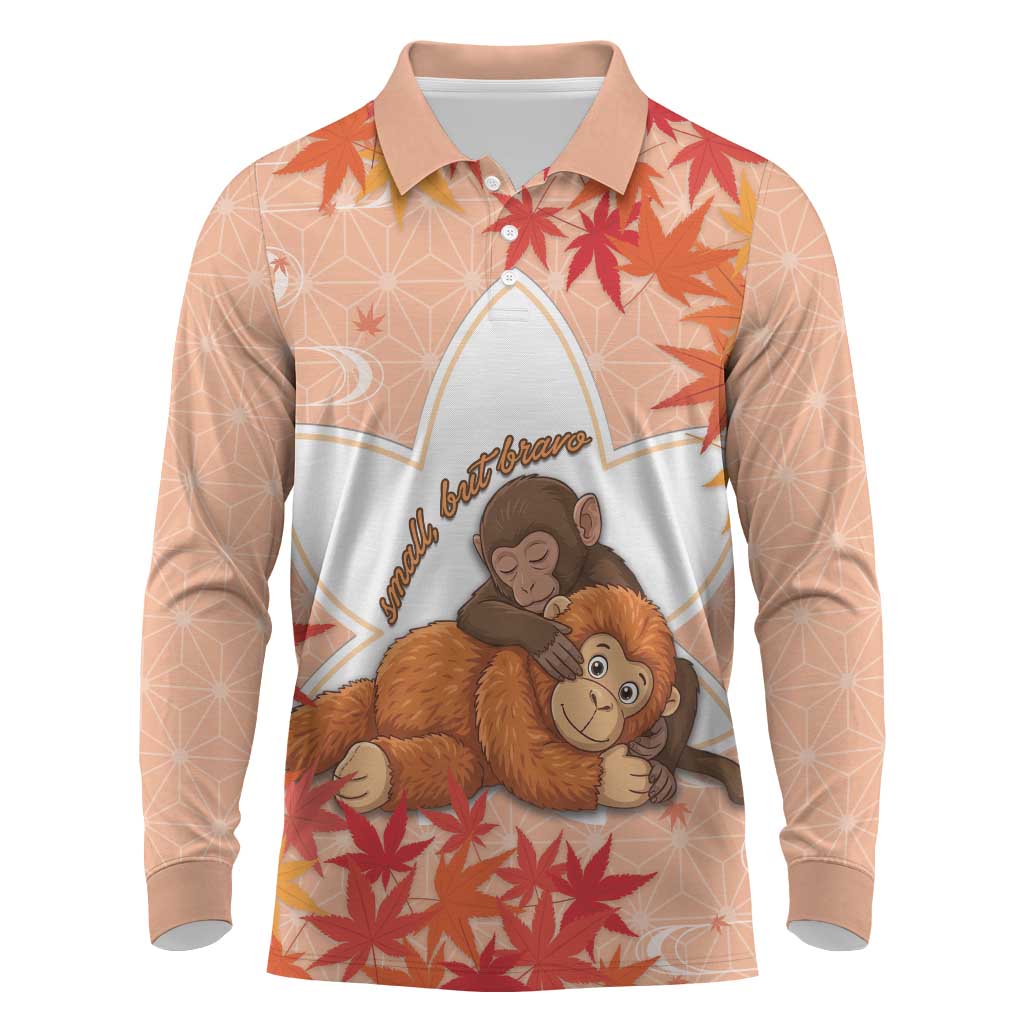 Cute Punch Monkey Long Sleeve Polo Shirt Small But Bravo