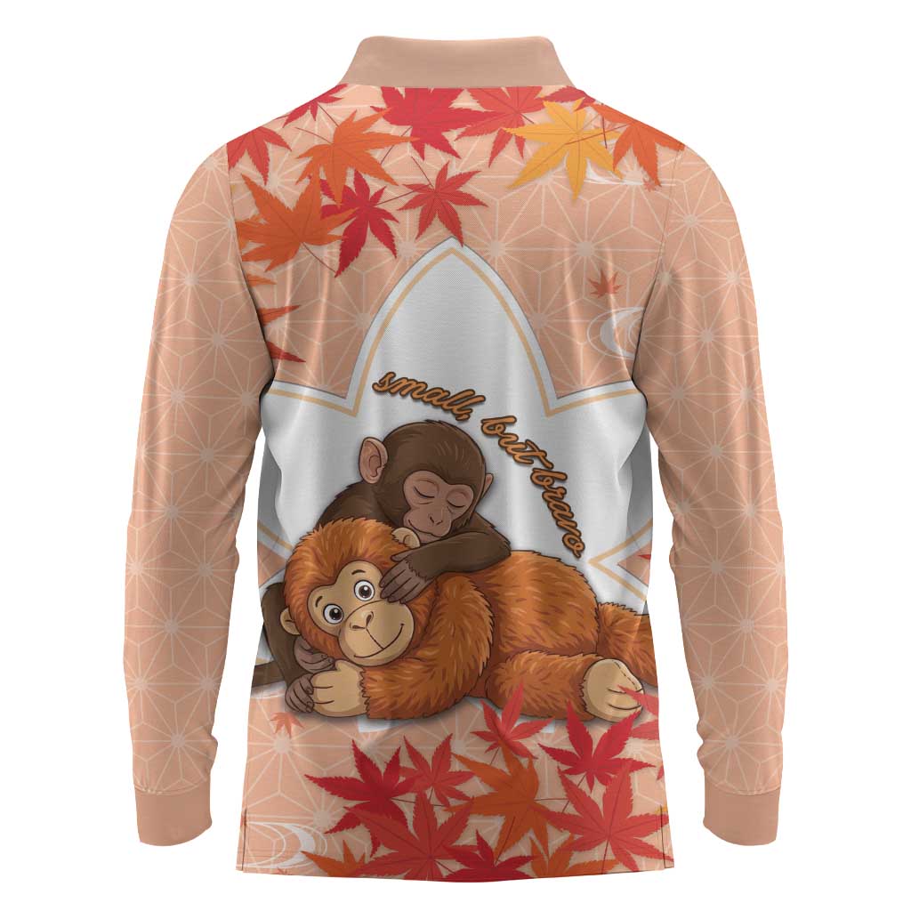 Cute Punch Monkey Long Sleeve Polo Shirt Small But Bravo