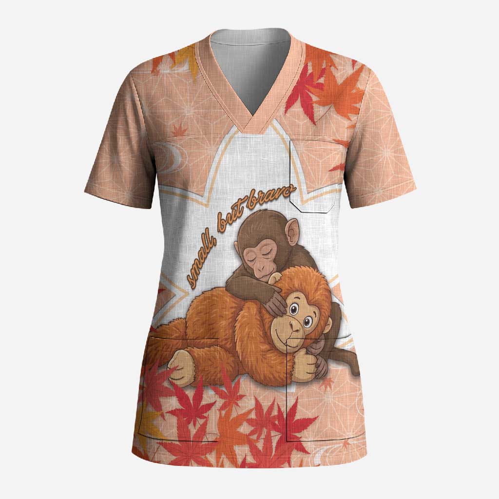 Cute Punch Monkey Scrub Top Small But Bravo