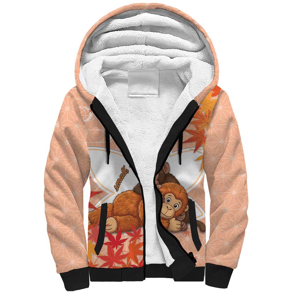 Cute Punch Monkey Sherpa Hoodie Small But Bravo