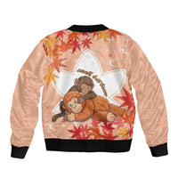 Cute Punch Monkey Sleeve Zip Bomber Jacket Small But Bravo