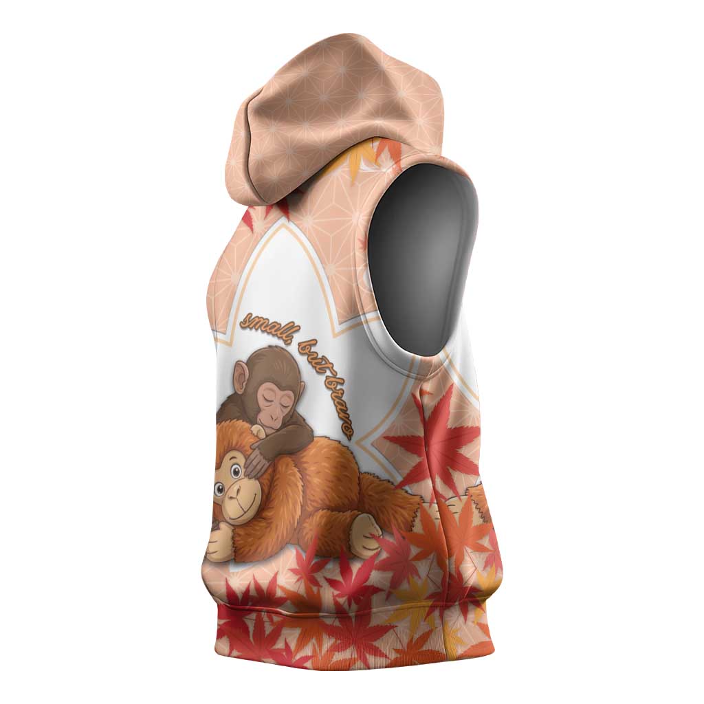 Cute Punch Monkey Sleeveless Hoodie Small But Bravo