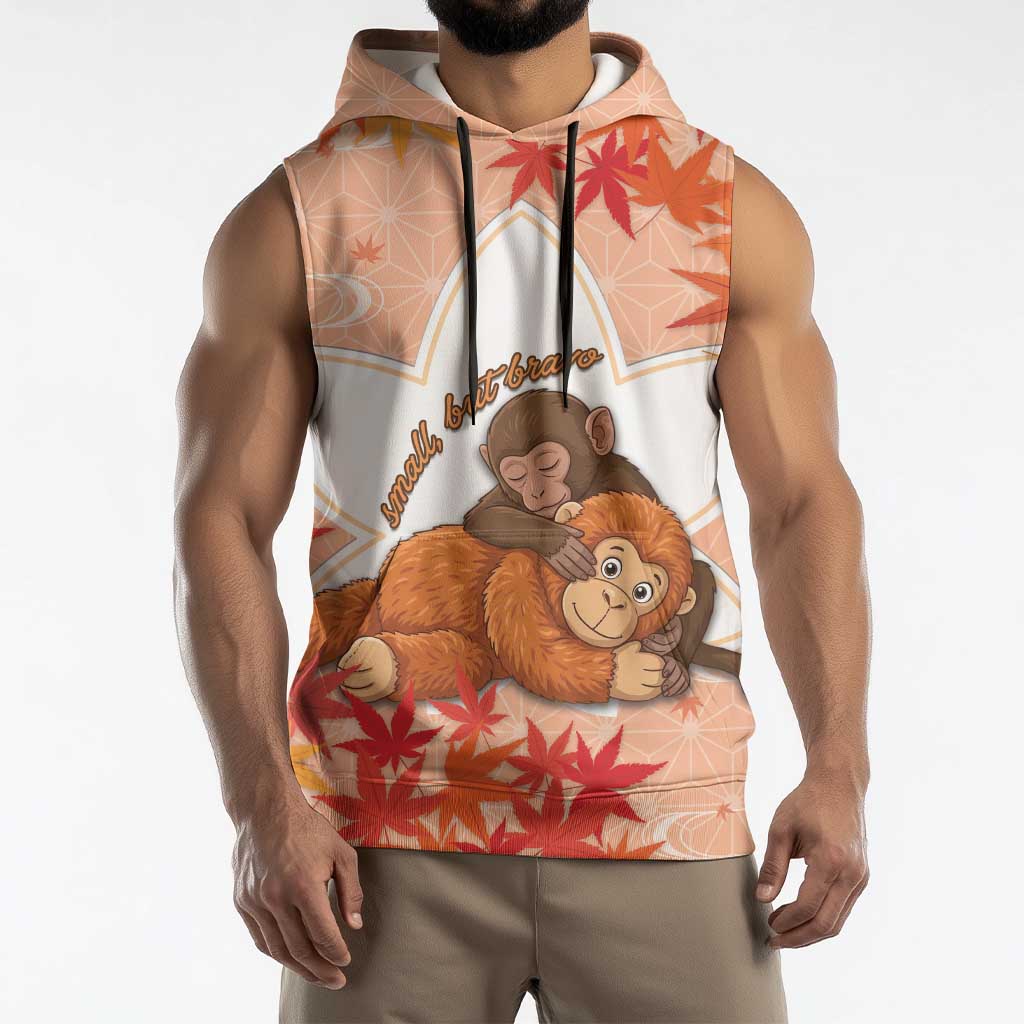 Cute Punch Monkey Sleeveless Hoodie Small But Bravo