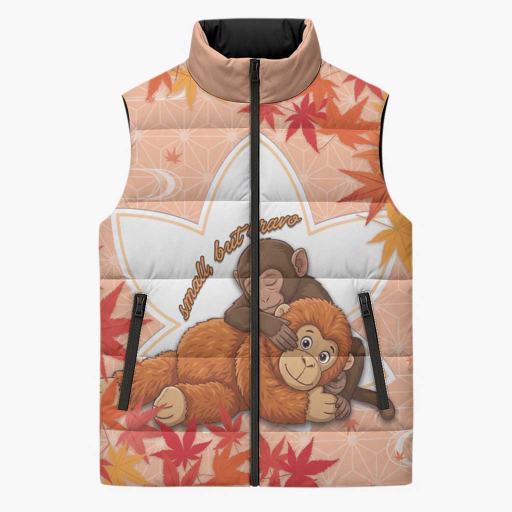 Cute Punch Monkey Sleeveless Puffer Jacket Small But Bravo