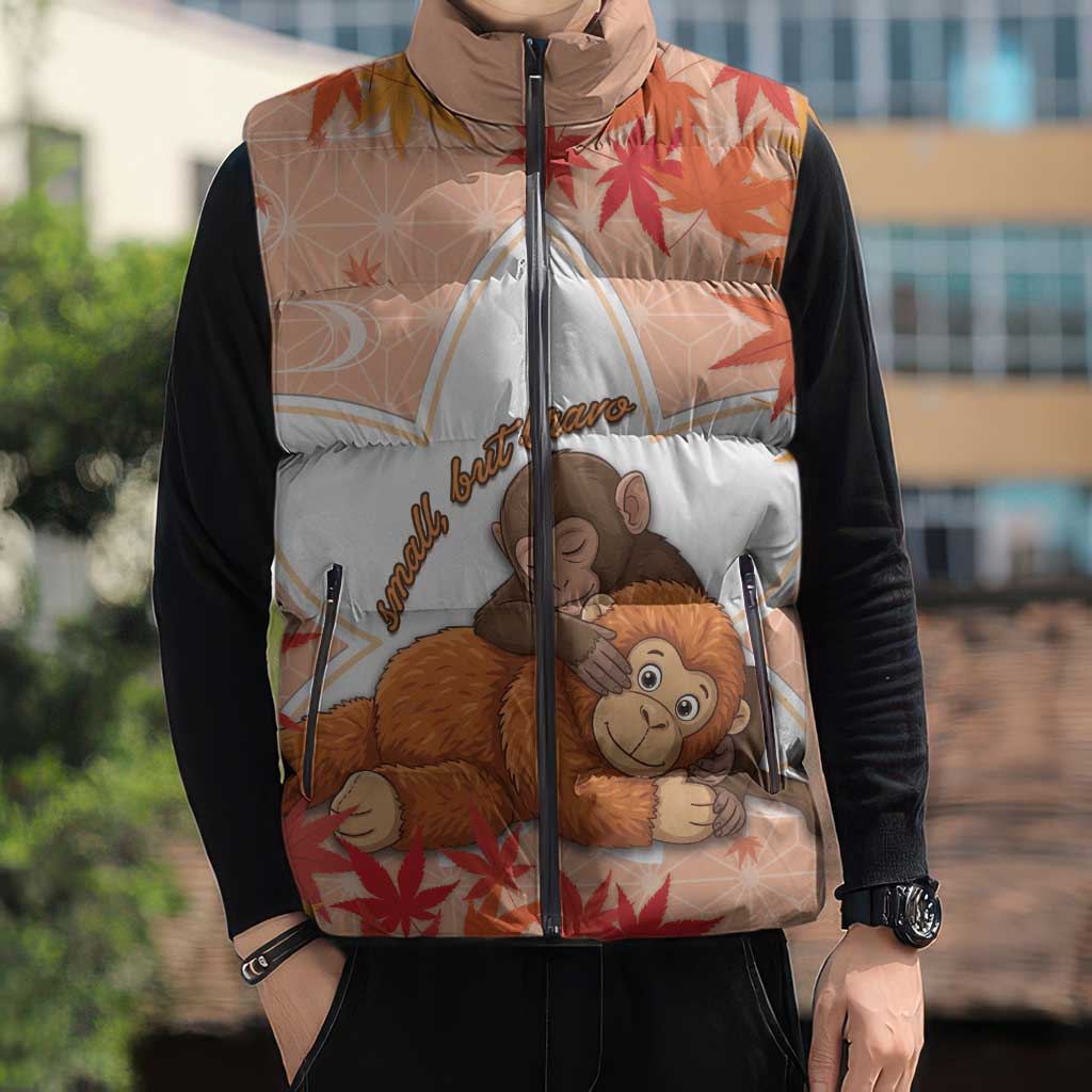Cute Punch Monkey Sleeveless Puffer Jacket Small But Bravo