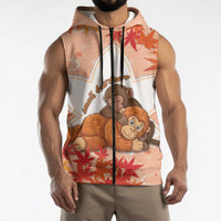 Cute Punch Monkey Sleeveless Zip Hoodie Small But Bravo