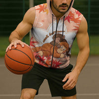 Cute Punch Monkey Sleeveless Zip Hoodie Small But Bravo