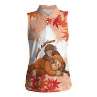 Cute Punch Monkey Women Sleeveless Polo Shirt Small But Bravo