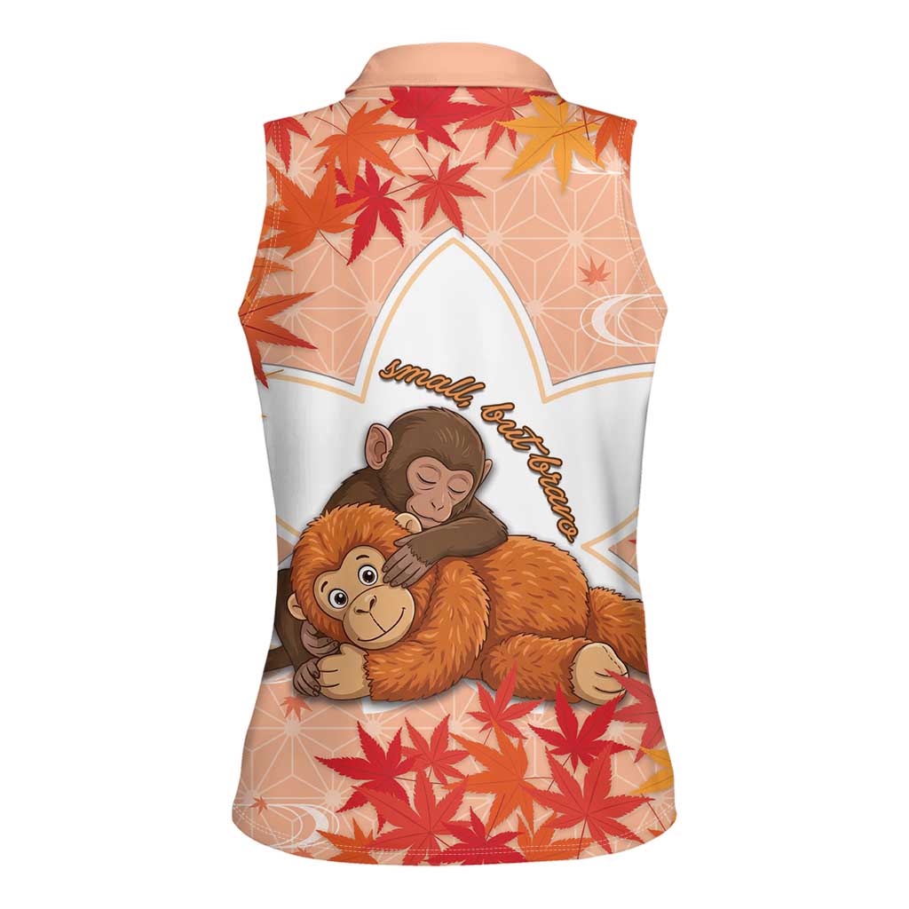 Cute Punch Monkey Women Sleeveless Polo Shirt Small But Bravo