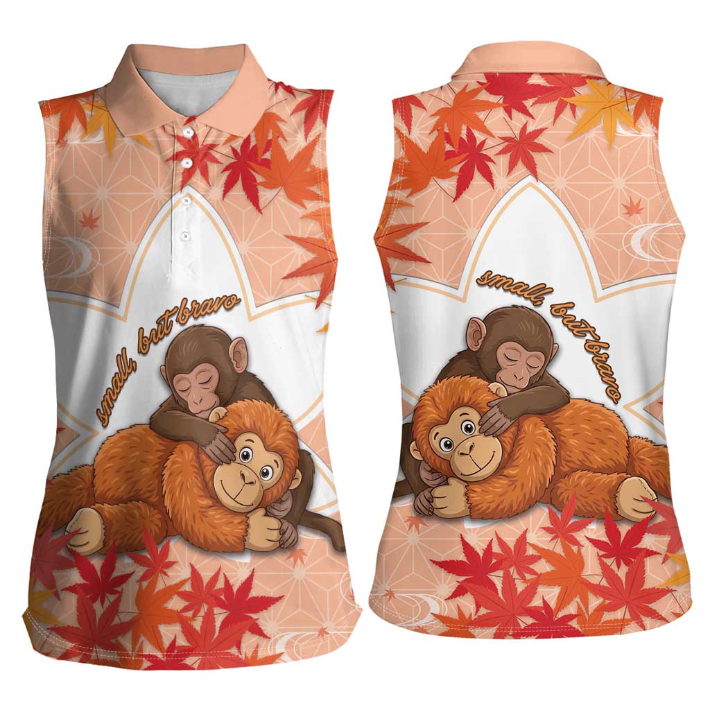 Cute Punch Monkey Women Sleeveless Polo Shirt Small But Bravo