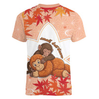 Cute Punch Monkey Women V-Neck T-Shirt Small But Bravo