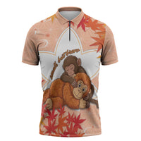 Cute Punch Monkey Zipper Polo Shirt Small But Bravo