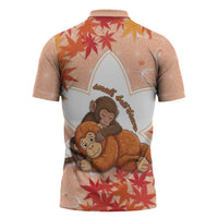 Cute Punch Monkey Zipper Polo Shirt Small But Bravo
