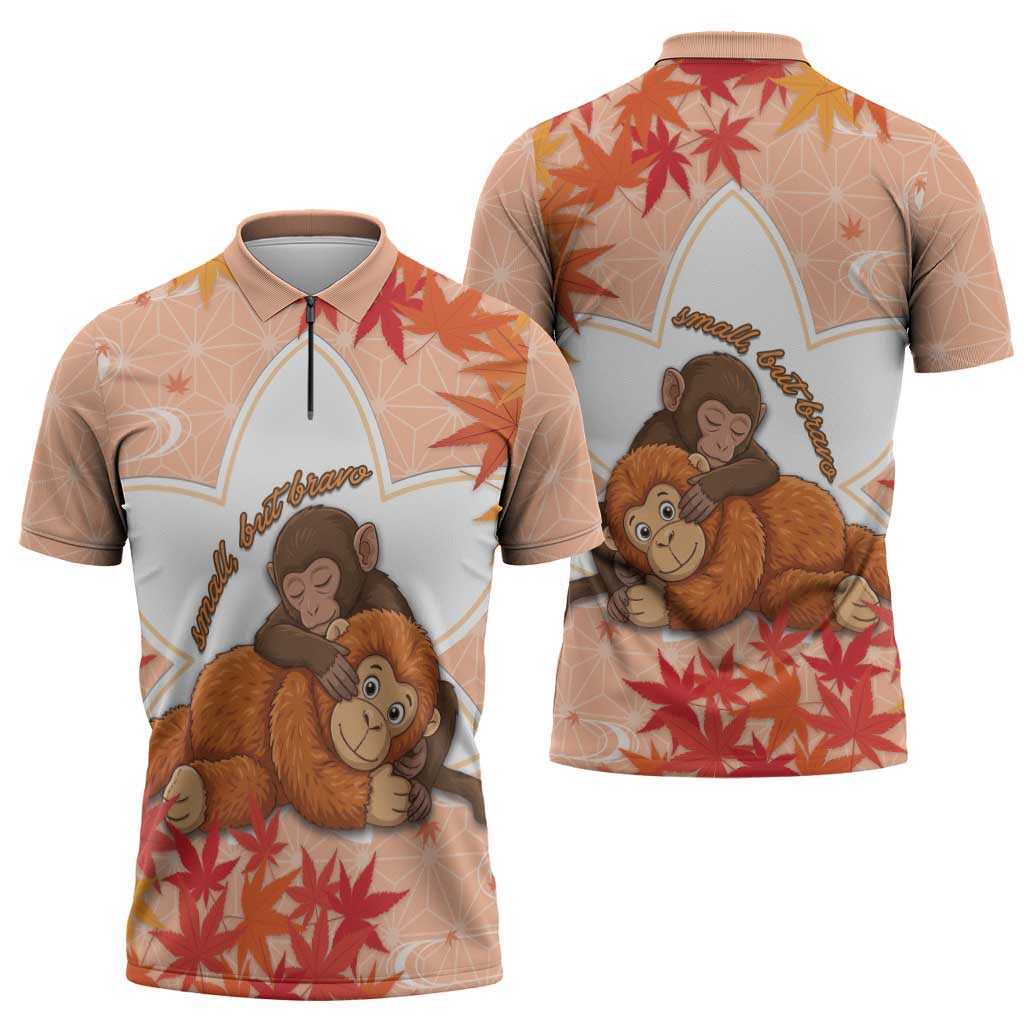 Cute Punch Monkey Zipper Polo Shirt Small But Bravo
